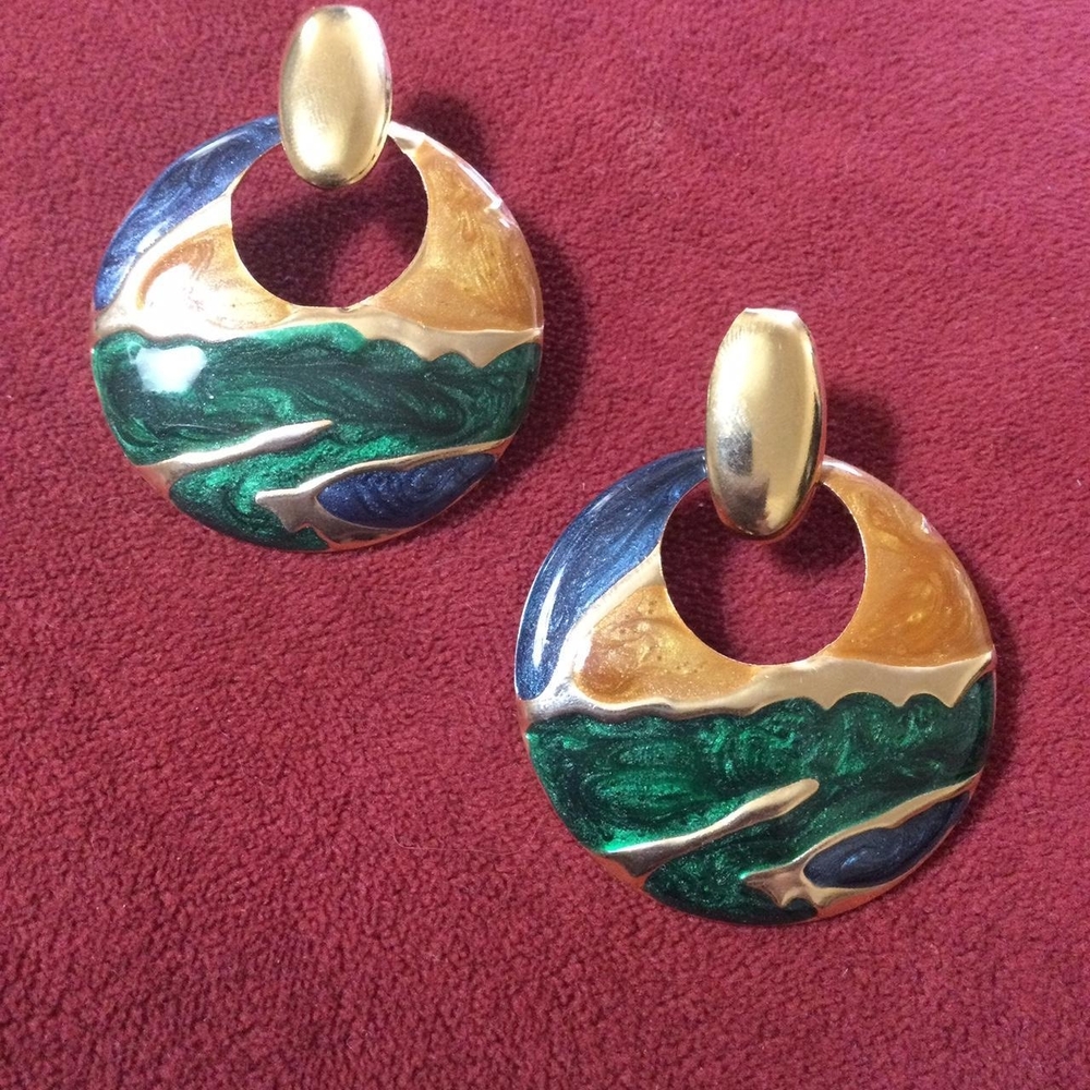 Multicolor Enamel Earrings
